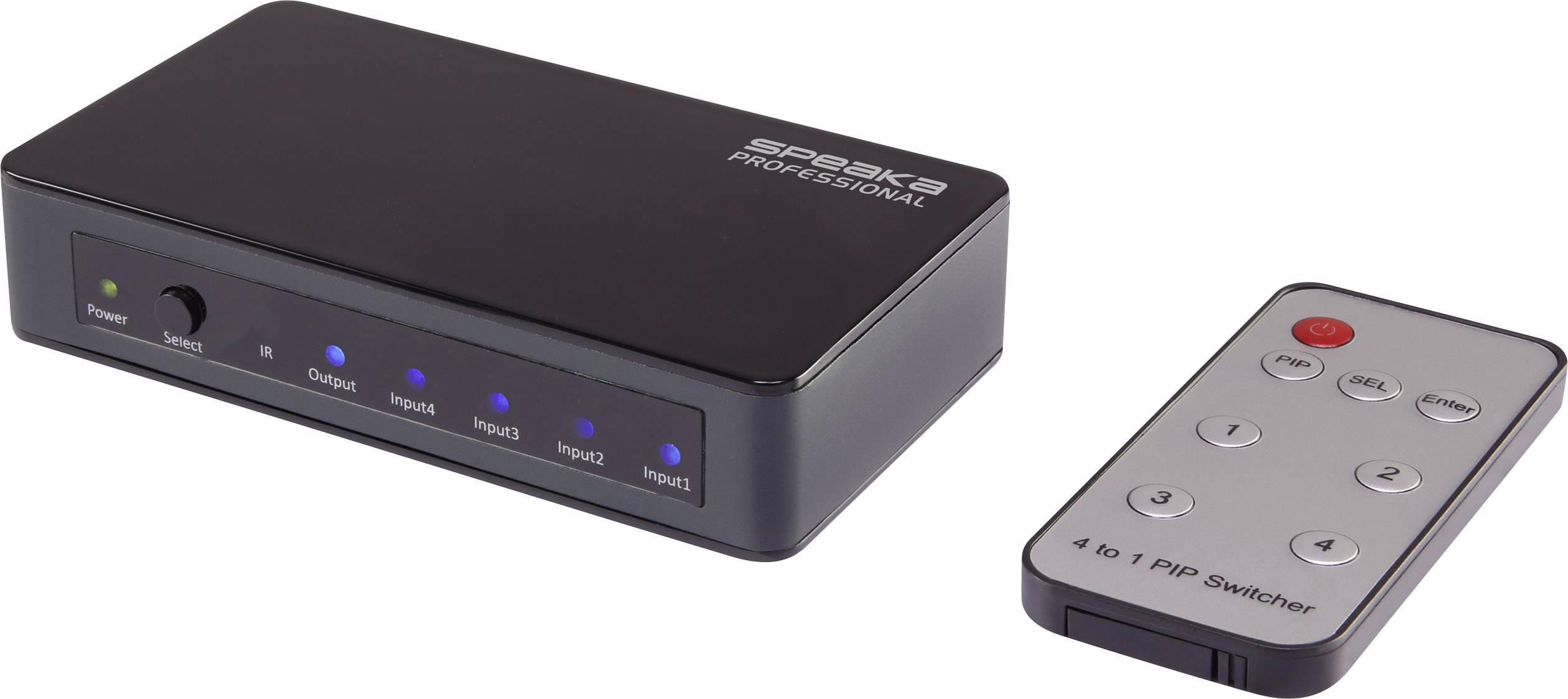SpeaKa Professional 4 Port HDMI-Switch mit Picture in Picture-Funktion, mit Fernbedienung 3840 x 2160 Pixel-8