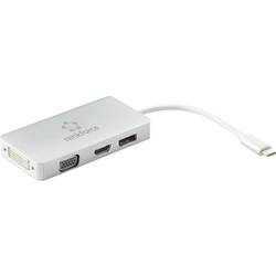 USB / HDMI / DisplayPort / DVI / VGA adaptér Renkforce RF-3149890, strieborná