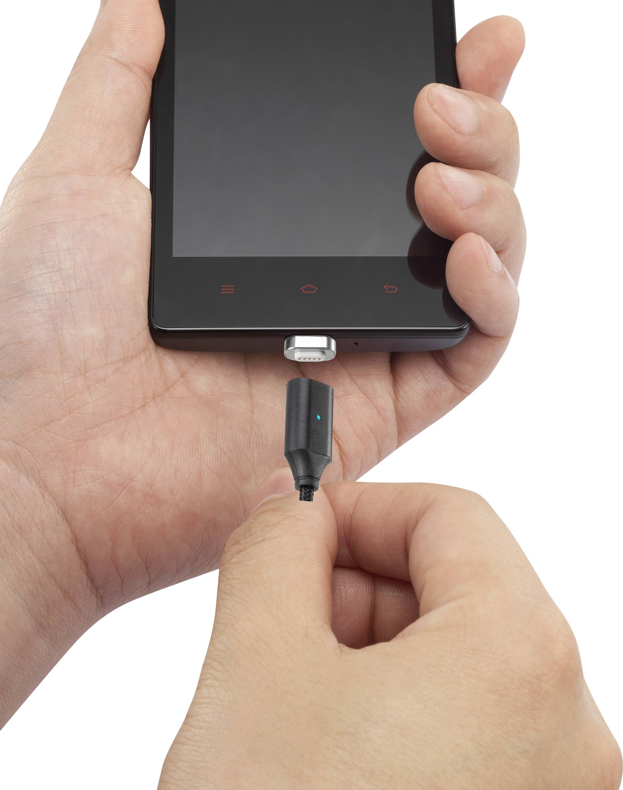 Renkforce USB-Kabel USB 2.0 USB-A Stecker, USB-C® Stecker 1.00 m Schwarz magnetischer Stecker, vergoldete Steckkontakte,-5