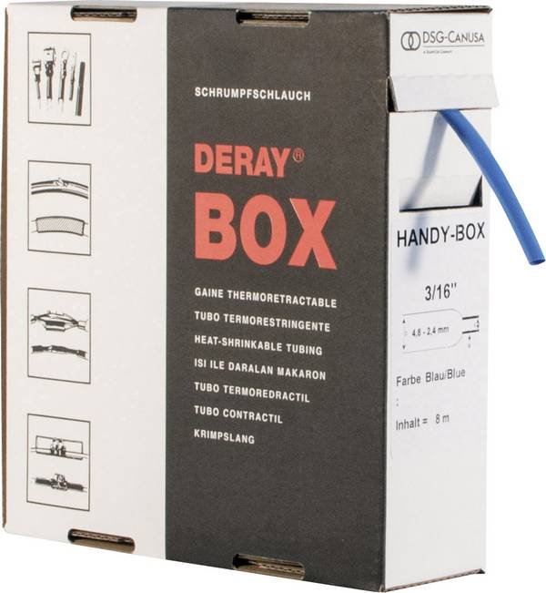 DSG Canusa 8610048502 Schrumpfschlauch ohne Kleber Blau 4.80 mm 2.40 mm Schrumpfrate:2:1 8 m