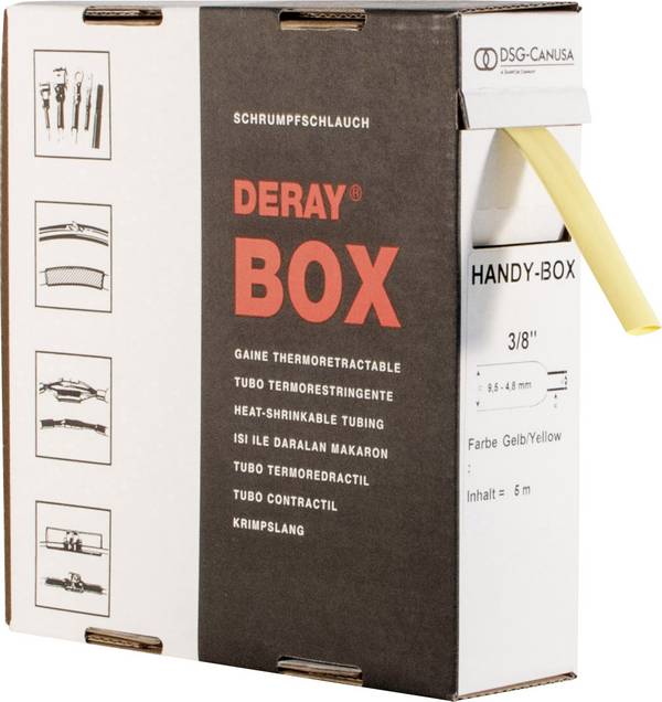 DSG Canusa 8610016102 Schrumpfschlauch ohne Kleber Gelb 1.60 mm 0.80 mm Schrumpfrate:2:1 10 m