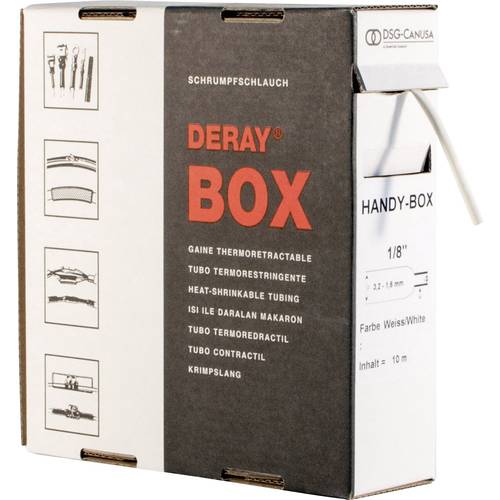 DSG Canusa 8610095902 Schrumpfschlauch ohne Kleber Weiß 9.50 mm 4.80 mm Schrumpfrate:2:1 5 m