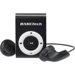 MP3 přehrávač Basetech BT-MP-100, upevňovací klip, černá/bílá