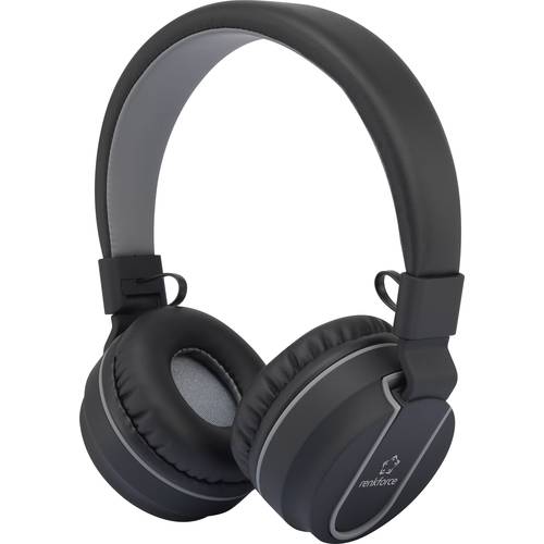 Renkforce RF-BTK-100 On Ear Headset Bluetooth® Schwarz, Grau Headset, Faltbar