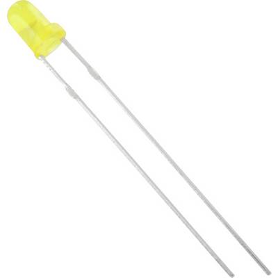 Eine gelbe LED mit zwei silbernen Anschlüssen, die für den Einsatz in elektronischen Schaltungen geeignet ist.