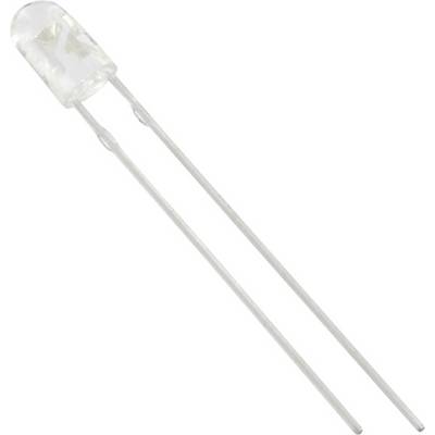 Ein durchsichtiger LED-Diode mit zwei langen, dünnen Anschlusspins, die zur Verwendung in elektronischen Schaltungen gedacht ist.
