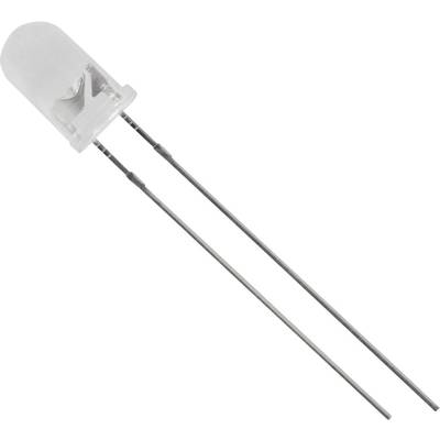 Eine einzelne LED mit zwei langen Metallanschlüssen, geeignet für elektronische Schaltungen.