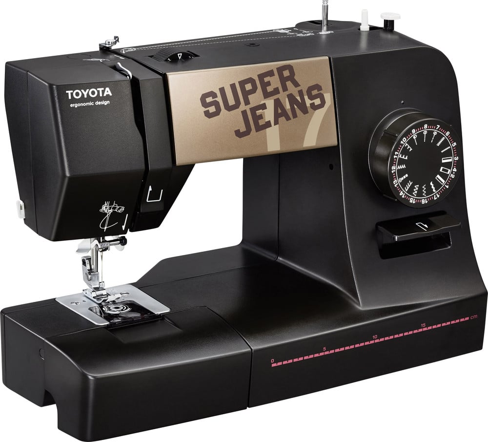 Toyota Nähmaschinen JeansFreiarmnähmaschine SUPERJ17B Schwarz, Kupfer