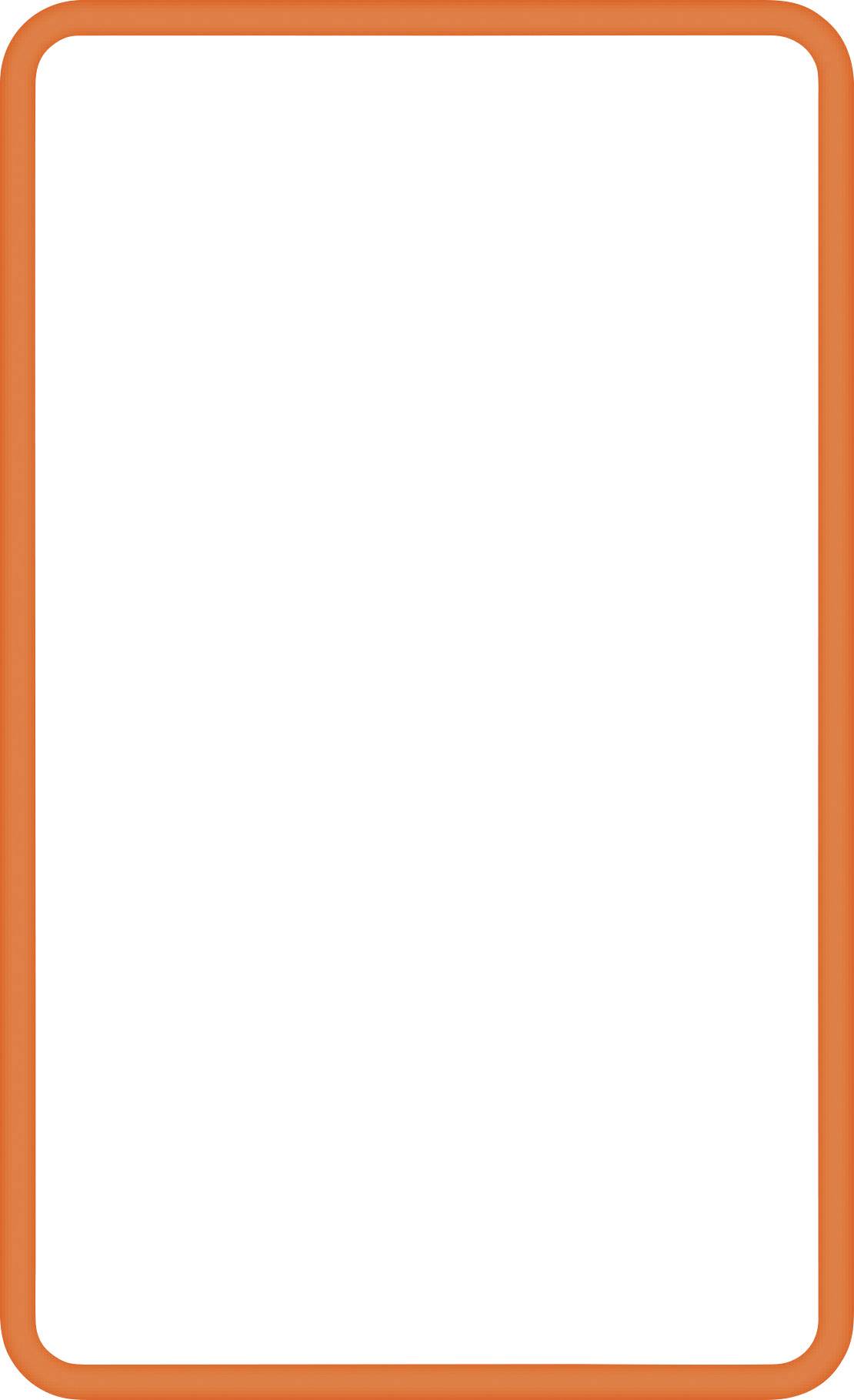 Ein einfaches Bild eines vertikalen Rechtecks mit einem leuchtend orangefarbenen Rand auf weißem Hintergrund.