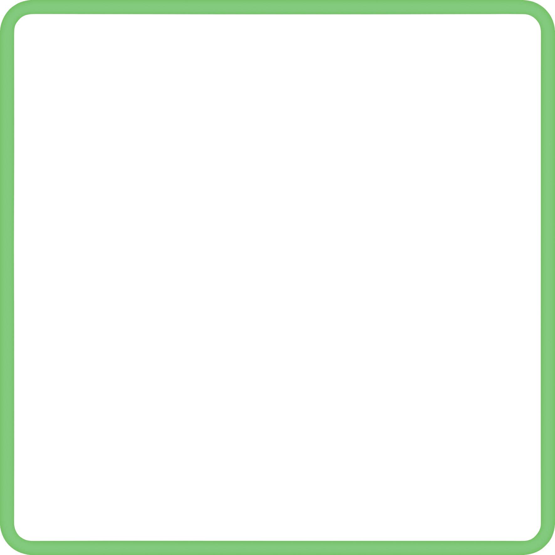Ein einfaches, leer weißes Quadrat mit einem grünen Rand.