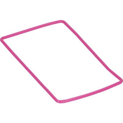 Rosa, rechteckige Schleife aus flexiblem Material, sieht aus wie ein dünner Rand oder Rahmen auf weißem Hintergrund.