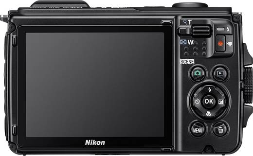 Nikon W300 Digitalkamera 16 Mio. Pixel Opt. Zoom: 5 x Schwarz WiFi, Wasserdicht, 4KVideo, GPS 