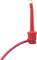 Roter Testhaken mit Kabel, zum elektrischen Testen und Messen von Stromkreisen in technischer oder elektronischer Umgebung.