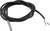 Ein schwarzes Kabel mit Metallfühler auf einer Seite und offenen Kabelenden auf der anderen, wahrscheinlich ein Temperatursensor.