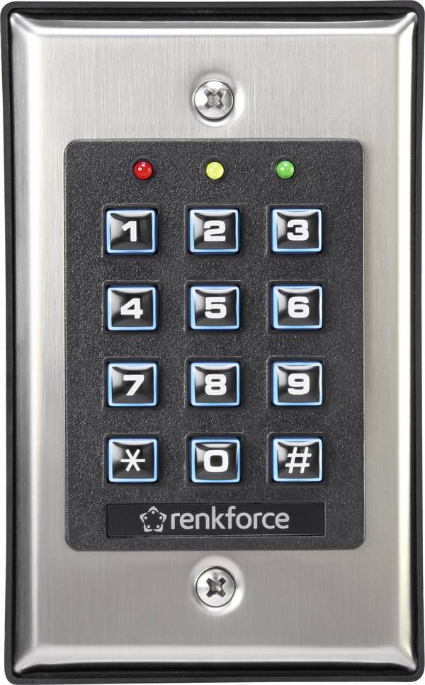 Renkforce 1582597 Codeschloss Aufputz mit beleuchteter Tastatur