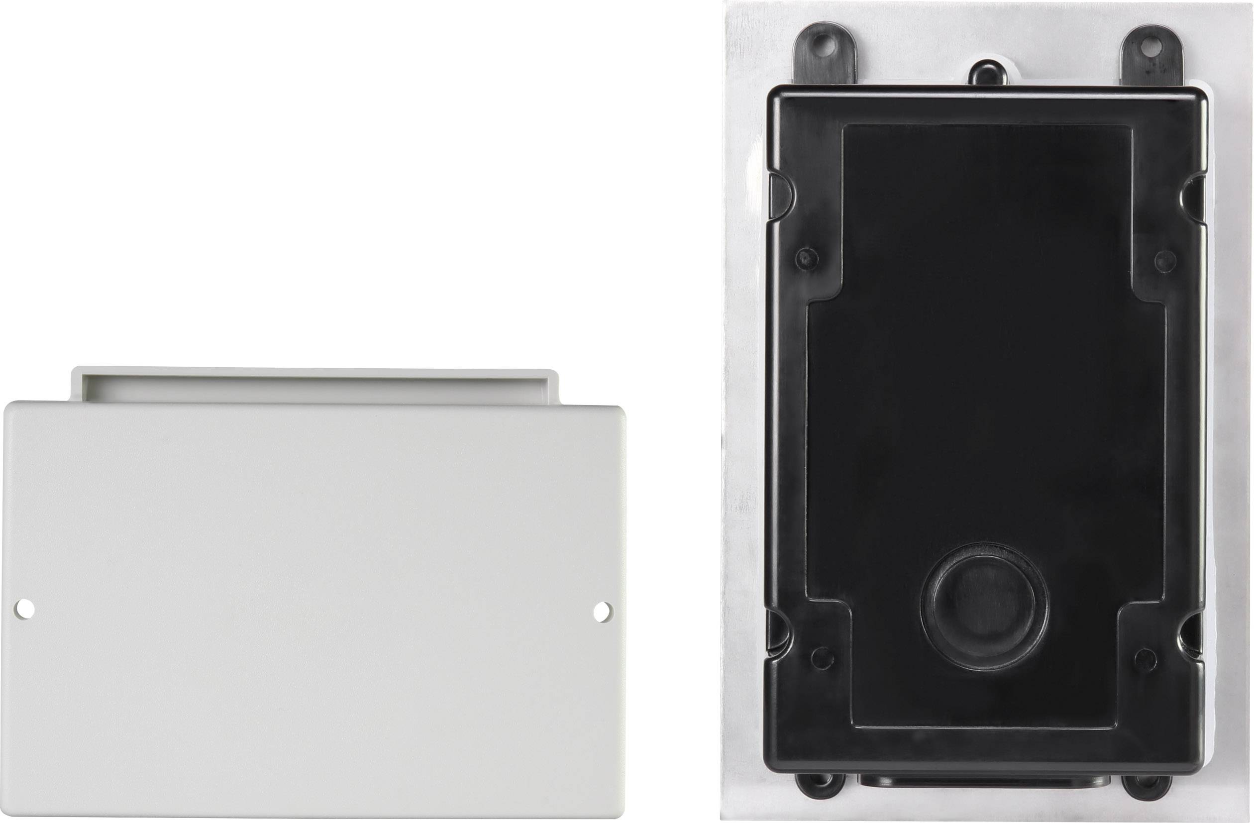 Gehäuseabdeckung und Rückseite eines elektronischen Geräts, beide in rechteckiger Form.