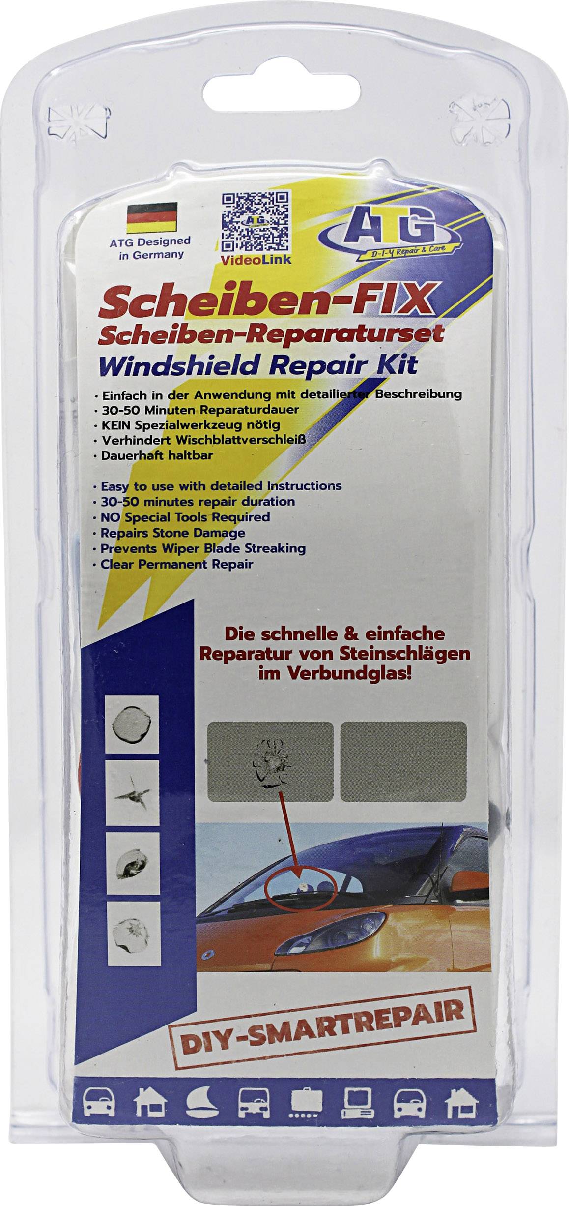ATG Steinschlag Reparaturset mit UV-Licht - Steinschlag selbst beheben –  ATG GmbH & Co. KG