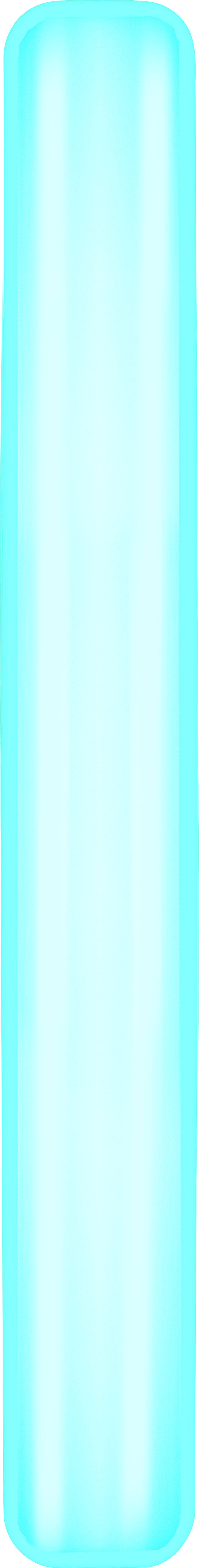 Ein vertikaler, hellblauer Lichtstrahl vor weißem Hintergrund.
