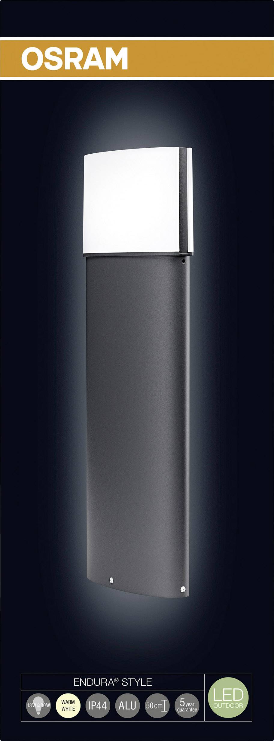 Außenleuchte OSRAM Endura Style, wandmontierter LED-Lichtstreifen in modernem, schwarzem Design, energieeffizient und wetterfest.
