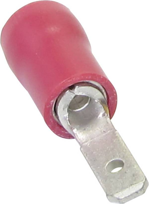 TRU COMPONENTS 1582961 Flachstecker Steckbreite: 4.80 mm Steckdicke: 0.80 mm 180 ° Teilisoliert Rot 1 St.