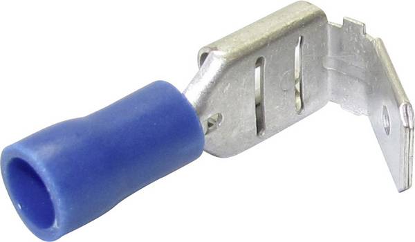 TRU COMPONENTS 1582973 Flachsteckhülse mit Abzweig Steckbreite: 6.30 mm Steckdicke: 0.80 mm 180 ° Teilisoliert Blau 1 St.