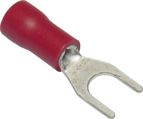 TRU COMPONENTS 1582981 Gabelkabelschuh  0.50 mm² 1.50 mm² Loch-Ø=3.20 mm Teilisoliert Rot 1 St.