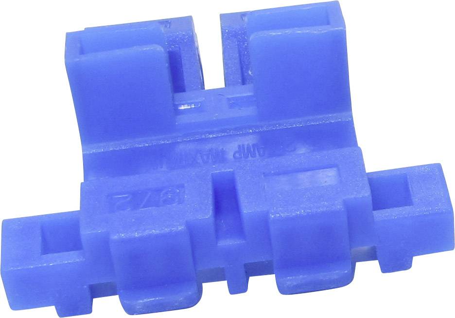 Ein blauer Kunststoff-Stecker mit mehreren Anschlüssen, der für elektrische Verbindungen in Fahrzeugen verwendet werden kann.