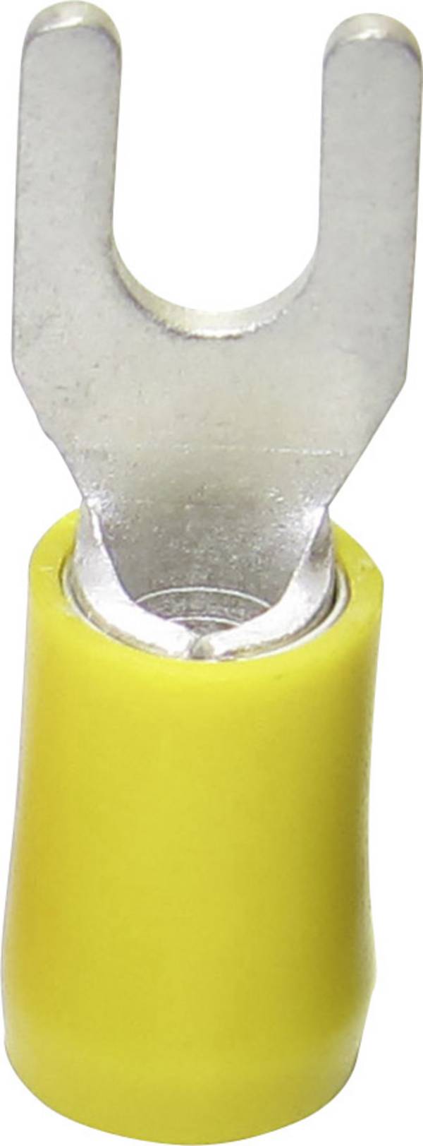 TRU COMPONENTS 1582988 Gabelkabelschuh  4 mm² 6 mm² Loch-Ø=4.30 mm Teilisoliert Gelb 1 St.