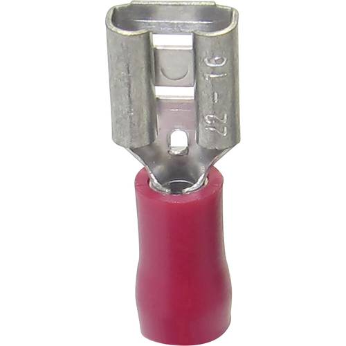 TRU COMPONENTS 1583079 Flachsteckhülse Steckbreite: 4.80 mm Steckdicke: 0.50 mm 180 ° Teilisoliert Rot 1 St.