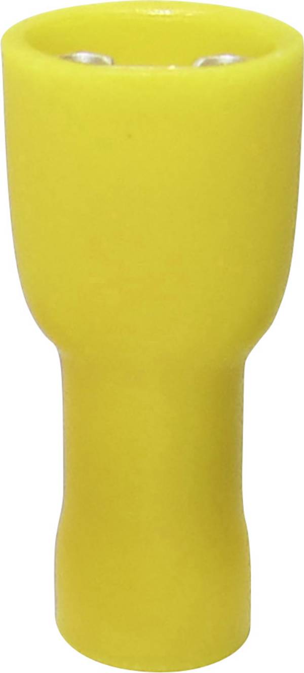 TRU COMPONENTS 1583091 Flachsteckhülse Steckbreite: 6.30 mm Steckdicke: 0.80 mm 180 ° Vollisoliert Gelb 1 St.