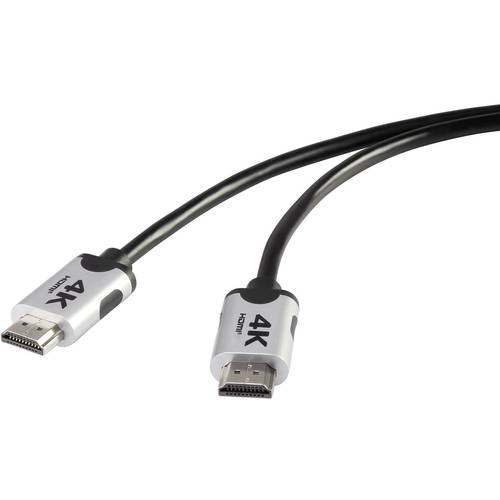 SpeaKa Professional HDMI Anschlusskabel HDMI-A Stecker 2.00 m Schwarz SP-6344136 4K UHD, Audio Return Channel, vergoldet...