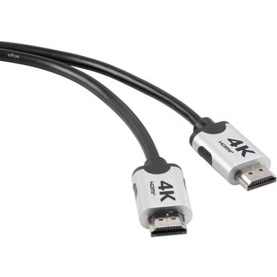 Zwei schwarze HDMI-Kabel mit silbernen Anschlüssen, die mit '4K' beschriftet sind.