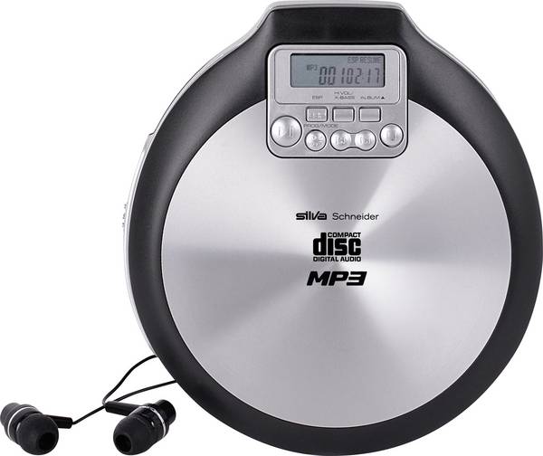 Silva Schneider MCD 50 Tragbarer CD-Player CD, CD-R, CD-RW, MP3 stoßfest Schwarz