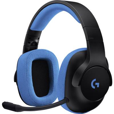 Logitech Gaming G233 Gaming  Over Ear Headset kabelgebunden Stereo Schwarz, Blau  Lautstärkeregelung, Mikrofon-Stummscha