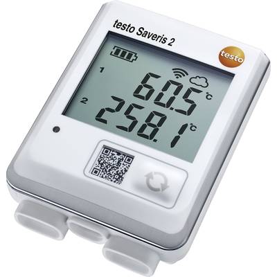 Temperaturfühler mit Display, zeigt '60,5°C' oben und '25,8°C' unten an. Oben rechts ist ein Batterie- und WLAN-Symbol.