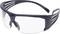 Schutzbrille mit transparenten Gläsern und schwarzem Rahmen, geeignet für den Einsatz in Arbeitsumgebungen zum Schutz der Augen.