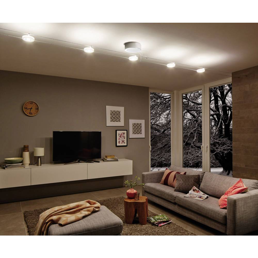 Plafond basissysteem LED vast ingebouwd 16 W LED Paulmann DiscLED I 50109 Satijn
