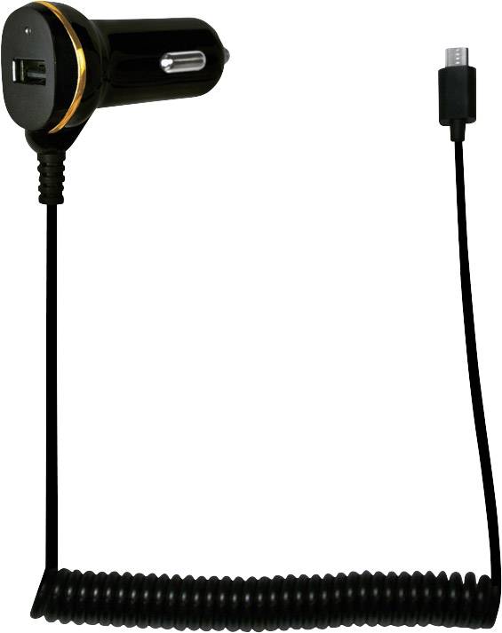 LogiLink USB Kfz Netzteil mit Micro-USB Kabel und USB-Port Belastbarkeit Strom max.=2.1 A 12 V, 24 V-0