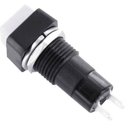 Schwarzer Kippschalter mit Metallmutter und zwei Anschlussstiften. Geeignet für elektronische Geräte zur Steuerung des Ein/Aus-Status.