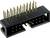Schwarzer, rechteckiger elektrischer Steckverbinder mit zwei Reihen vergoldeter Stiftkontakte. Geeignet zur Verbindung elektronischer Komponenten.