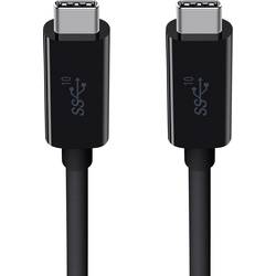 Image of Belkin USB-Kabel USB 3.2 Gen1 (USB 3.0 / USB 3.1 Gen1) USB-C™ Stecker, USB-C™ Stecker 1.00 m Schwarz beidseitig