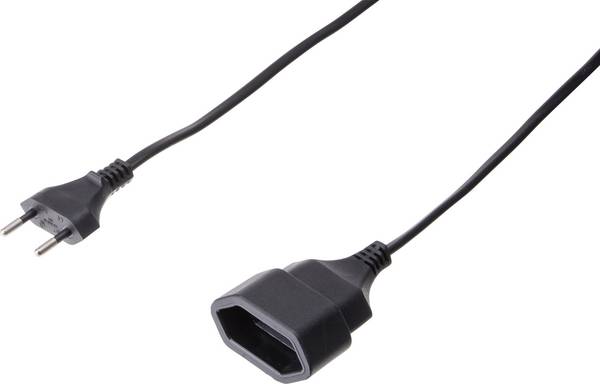 Max Hauri 129813 Strom Verlängerungskabel   Schwarz 2.00 m