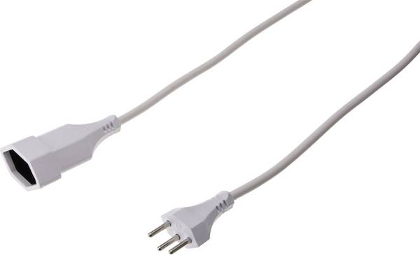 Max Hauri 114404 Strom Verlängerungskabel   Weiß 5.00 m H05VV-F 3G 1,0 mm² PVC-Mantel