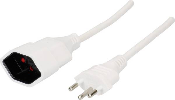 Max Hauri 129022 Strom Verlängerungskabel   Weiß 3.00 m H05VV-F 3G 1,0 mm²