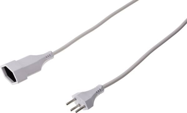 Max Hauri 114401 Strom Verlängerungskabel   Weiß 3.00 m H05VV-F 3G 1,0 mm²