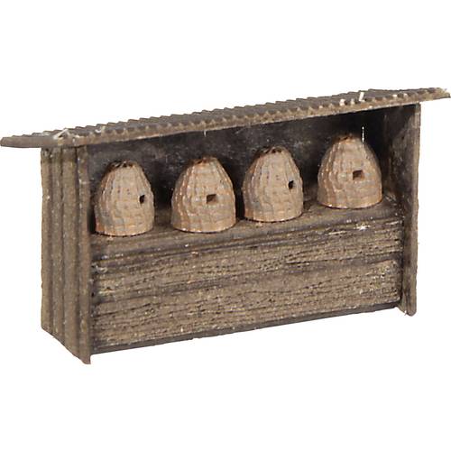 MBZ 80287 H0 4er-Set Bienenkörbe mit Unterstand 3D-Druckmodell, Lasercutbausatz