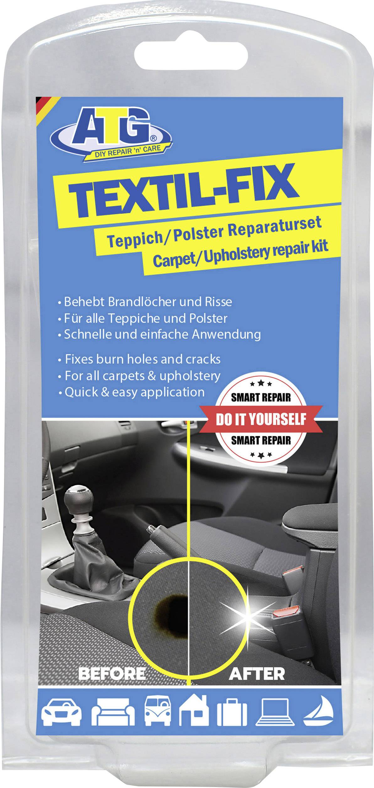 ATG® Autositz-Brandloch-Teppich-Polster Reparaturset ATG004 