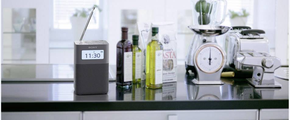 Sony XDR-V20D Radiowecker DAB+, UKW AUX   Grau-1