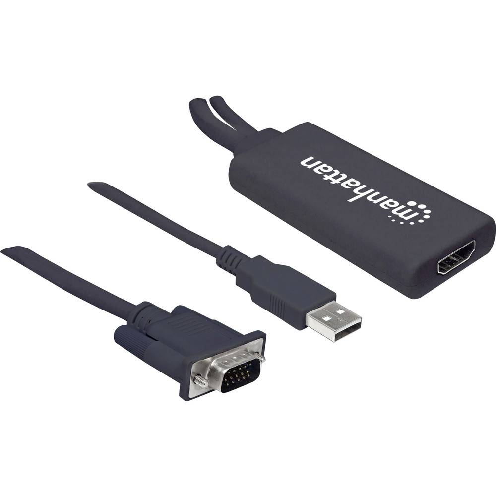Manhattan VGA und USB auf HDMI-Konverter wandelt VGA und USB in ein HDMI-Signal um AV Converter [VGA
