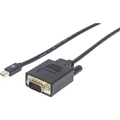 Manhattan Mini-DisplayPort / VGA Adapterkabel Mini DisplayPort Stecker, VGA 15pol. Stecker 1.80 m Schwarz 152167 Foliens